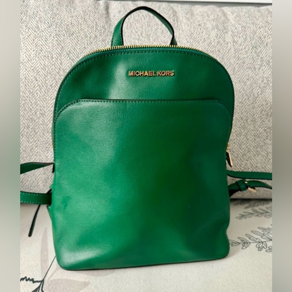 Michael Kors Handbags - Michael Kors green backpack book bag purse